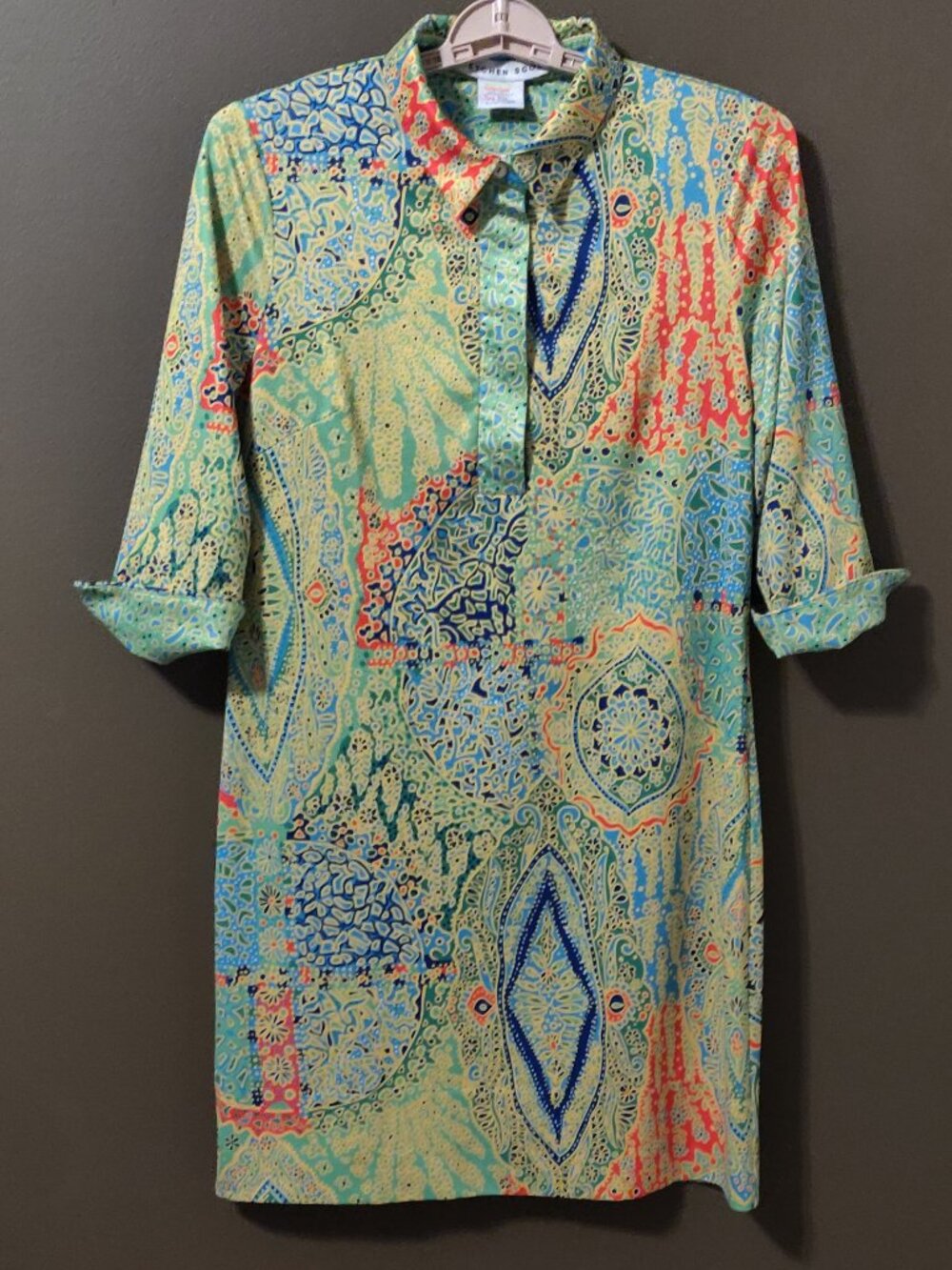 Gretchen Scott Jersey Collared Shirt Dress Size Medium